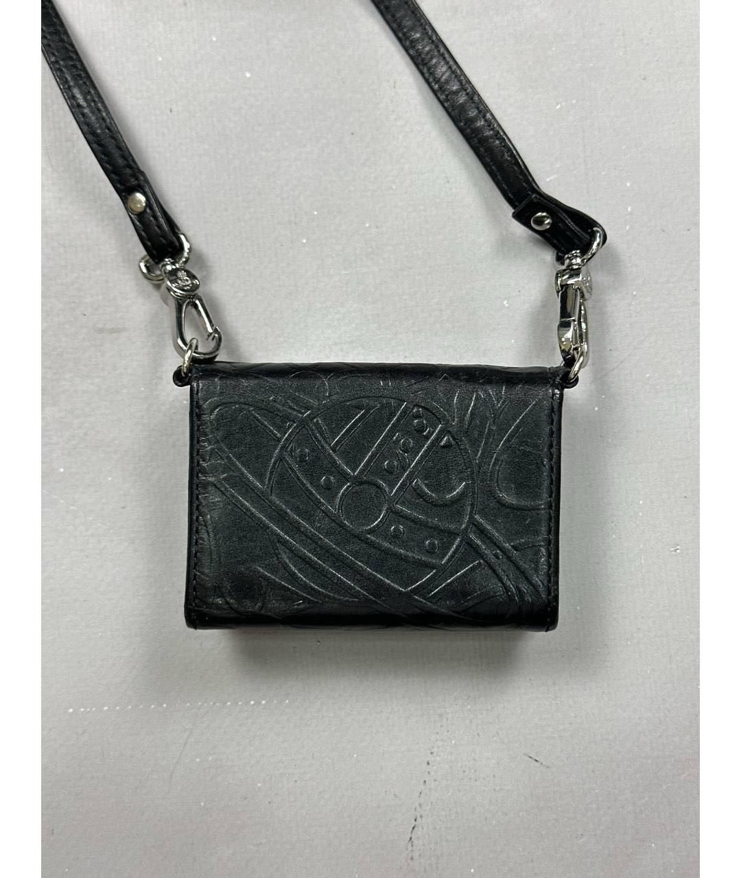 VIVIENNE WESTWOOD Черный кожаный кошелек, фото 3