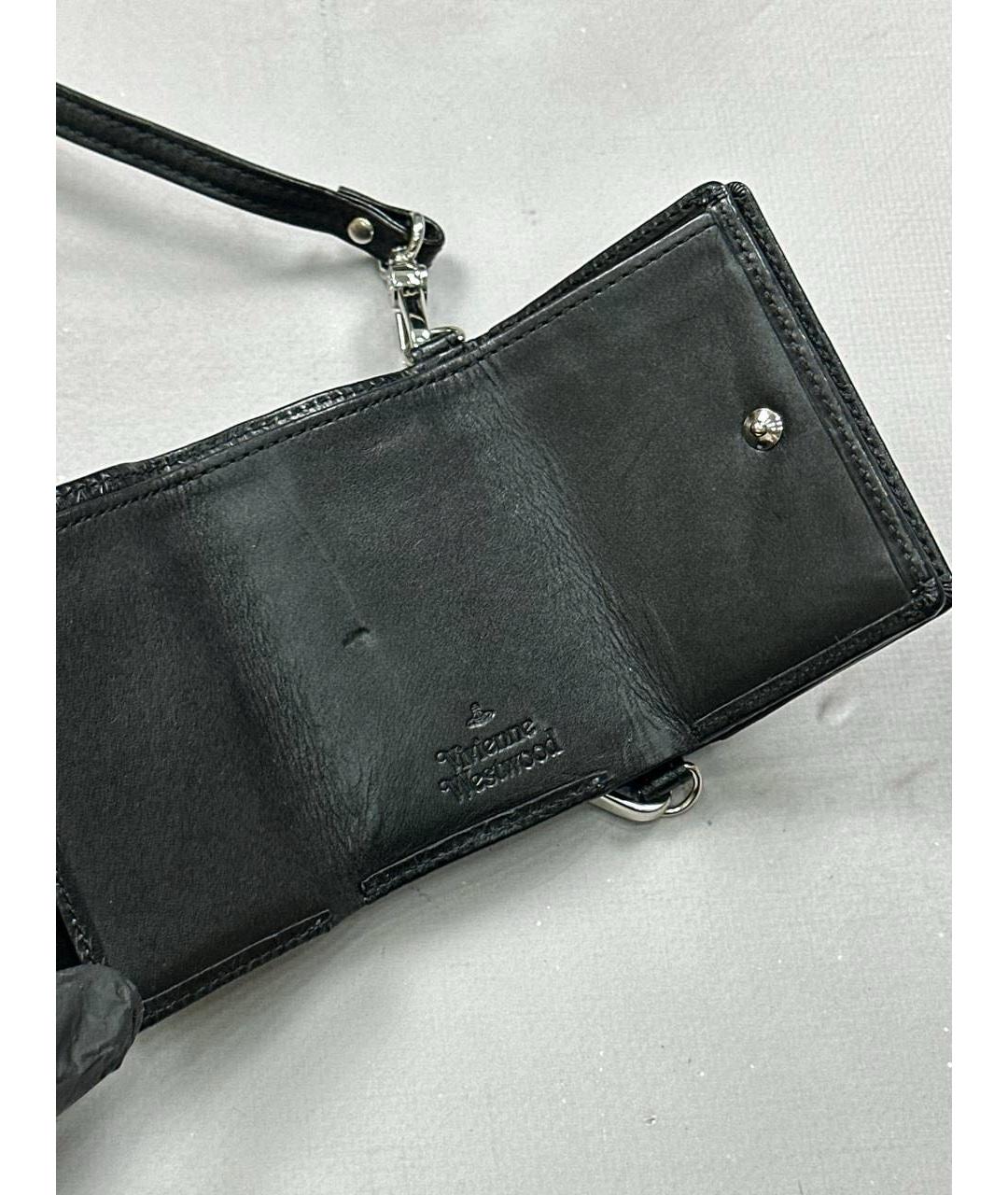 VIVIENNE WESTWOOD Черный кожаный кошелек, фото 4