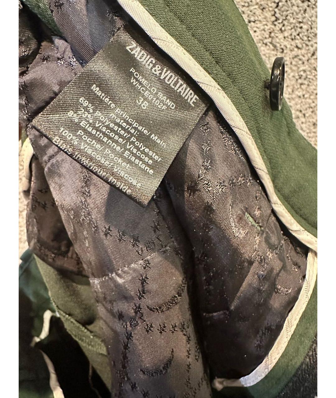 ZADIG & VOLTAIRE Зеленые вискозные прямые брюки, фото 4