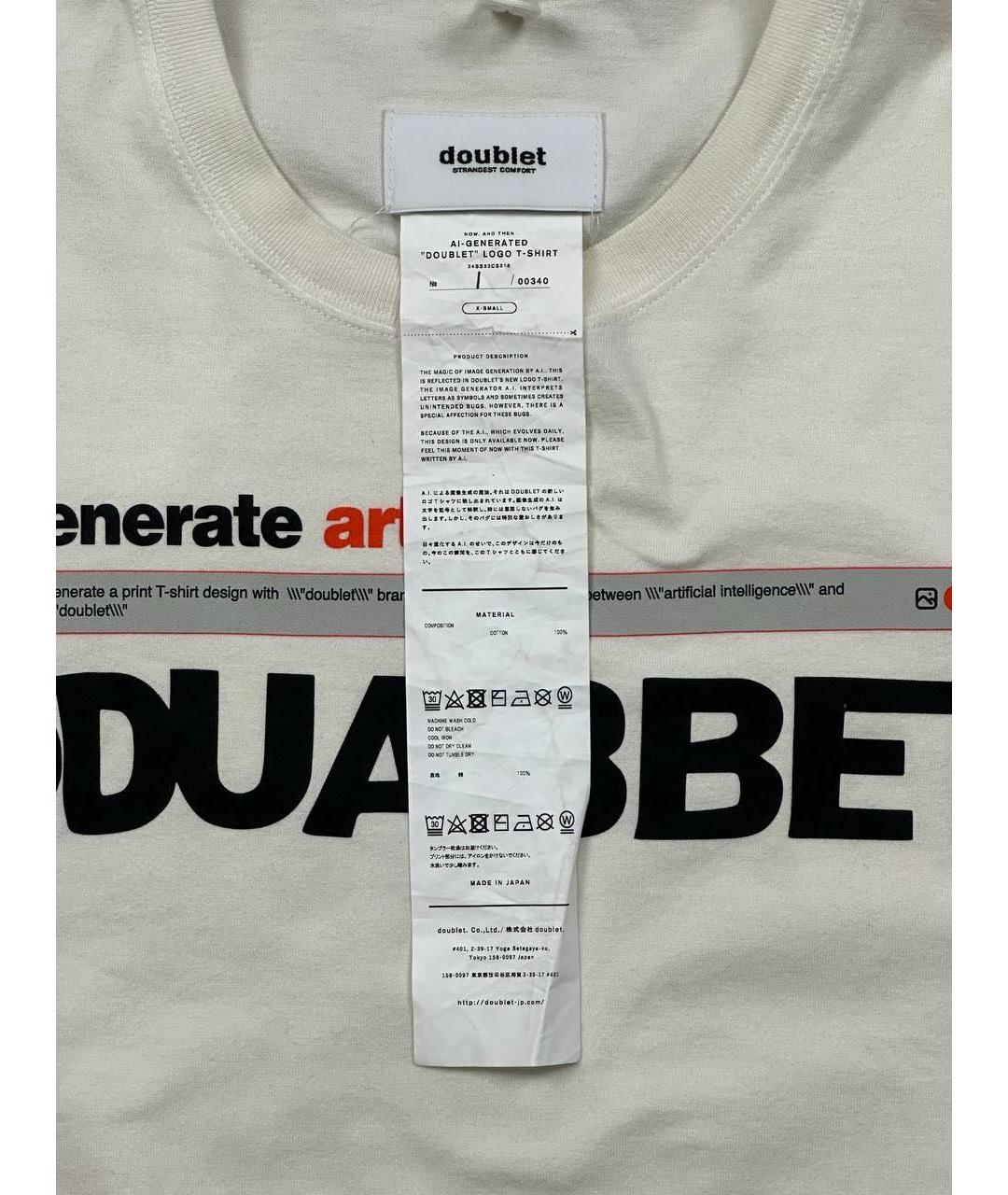 DOUBLET Белая хлопковая футболка, фото 5