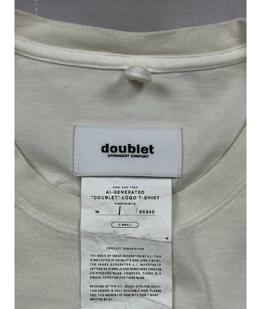 DOUBLET Белая хлопковая футболка, фото 6