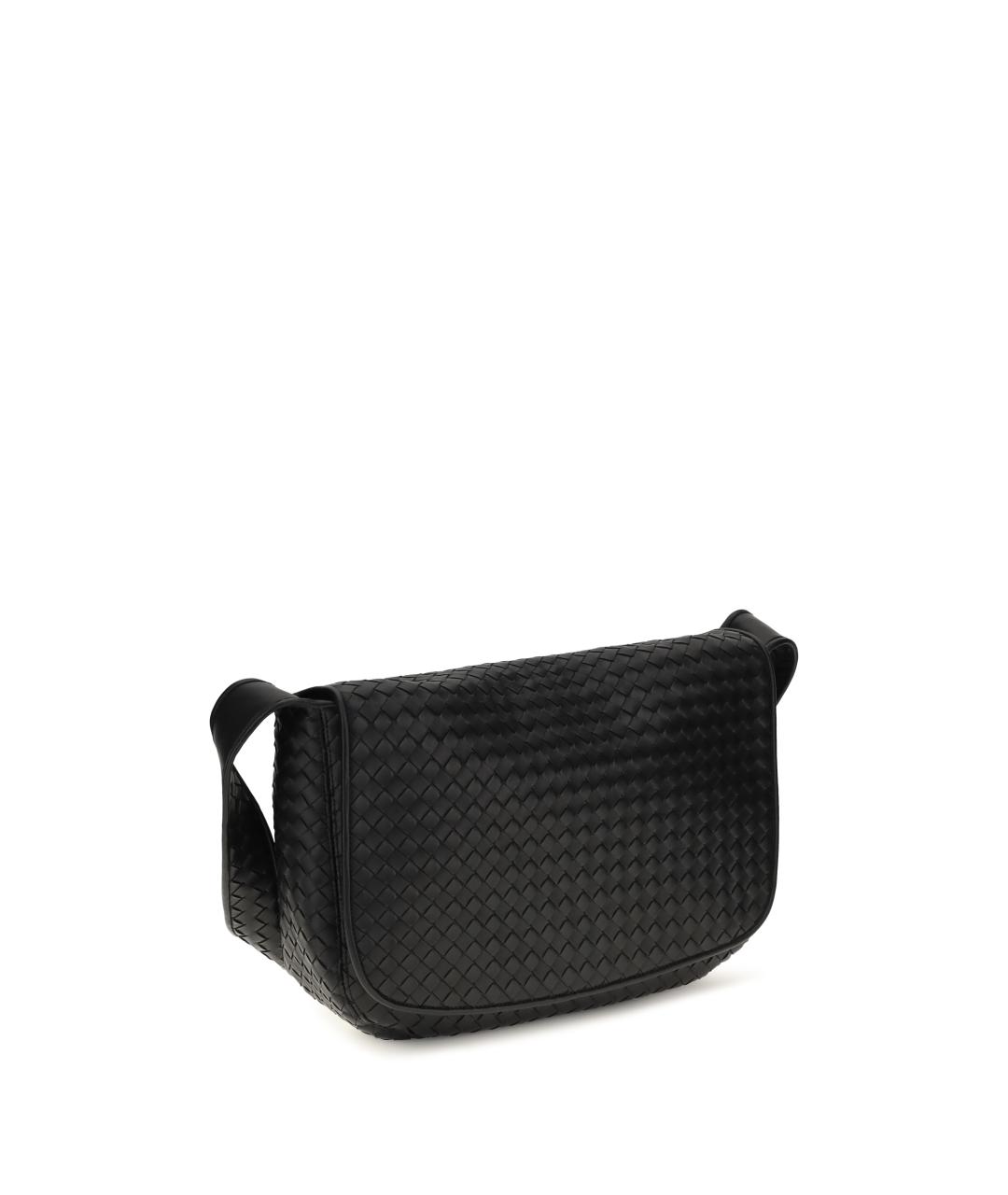 BOTTEGA VENETA Черная кожаная сумка на плечо, фото 2