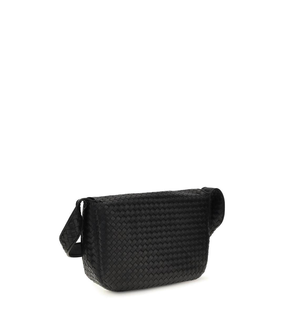 BOTTEGA VENETA Черная кожаная сумка на плечо, фото 3