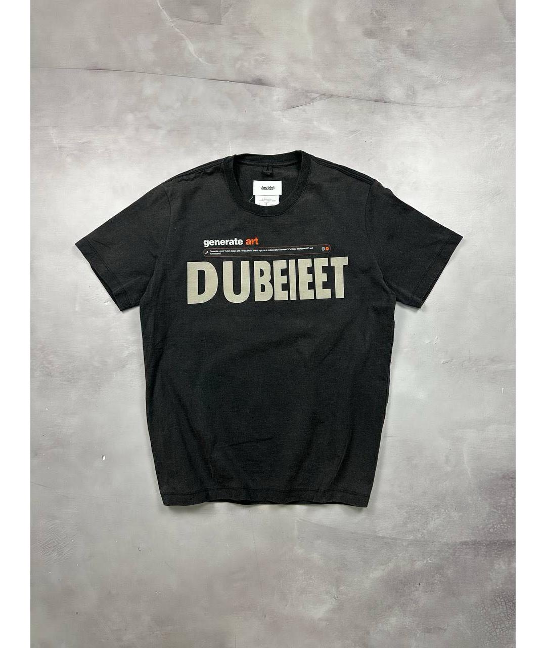 DOUBLET Черная хлопковая футболка, фото 8