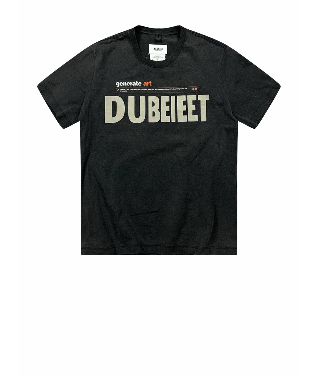 DOUBLET Черная хлопковая футболка, фото 1