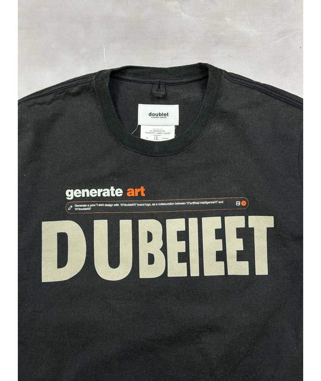 DOUBLET Черная хлопковая футболка, фото 2