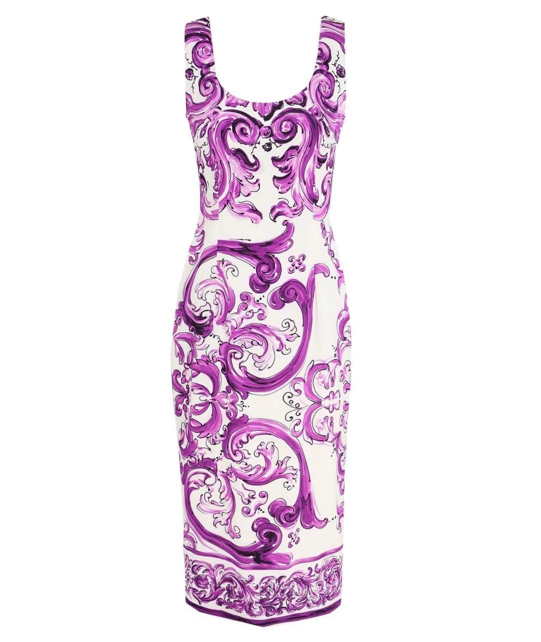 DOLCE&GABBANA Фиолетовое шелковое коктейльное платье, фото 1