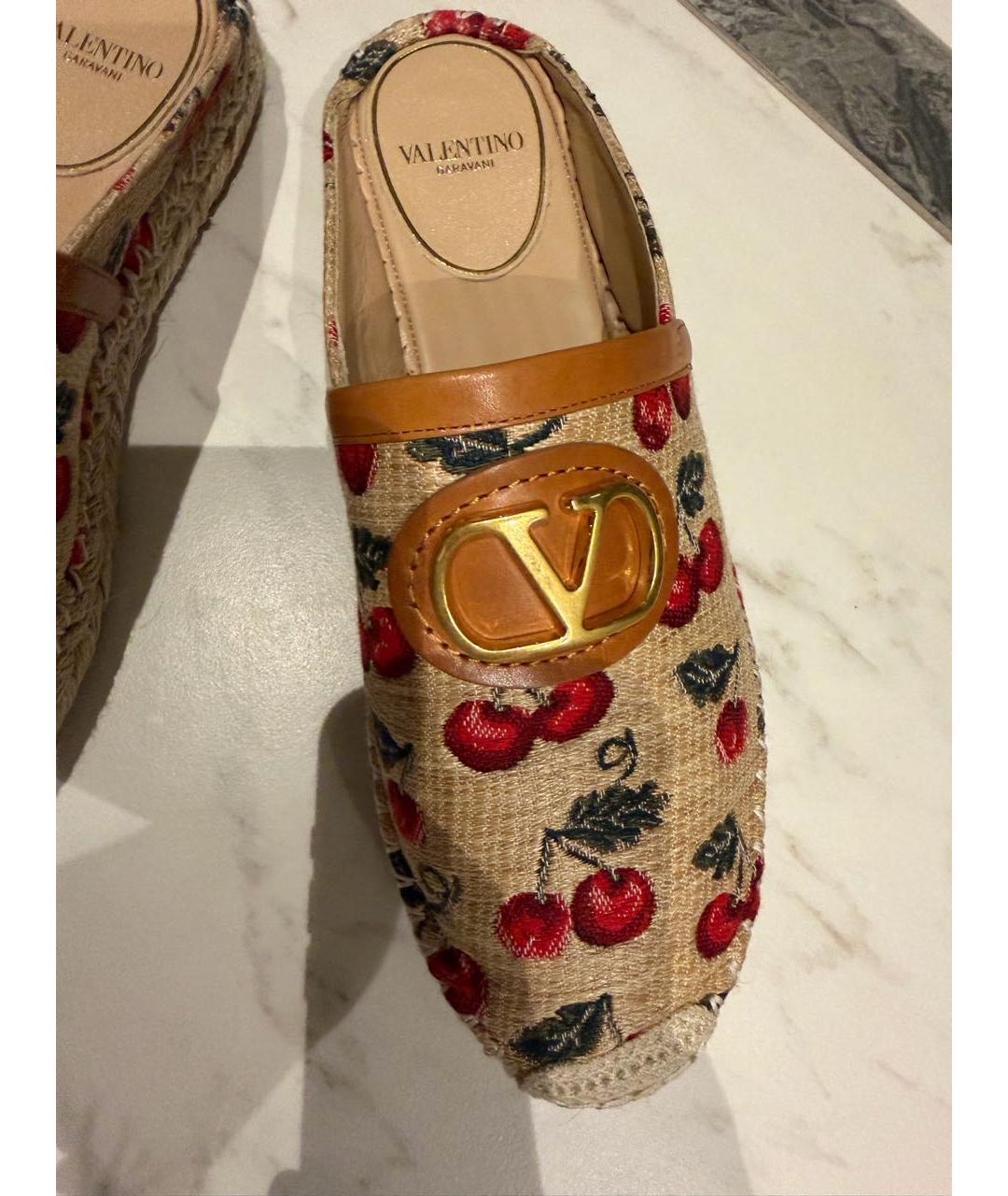 VALENTINO Бежевые текстильные мокасины, фото 5