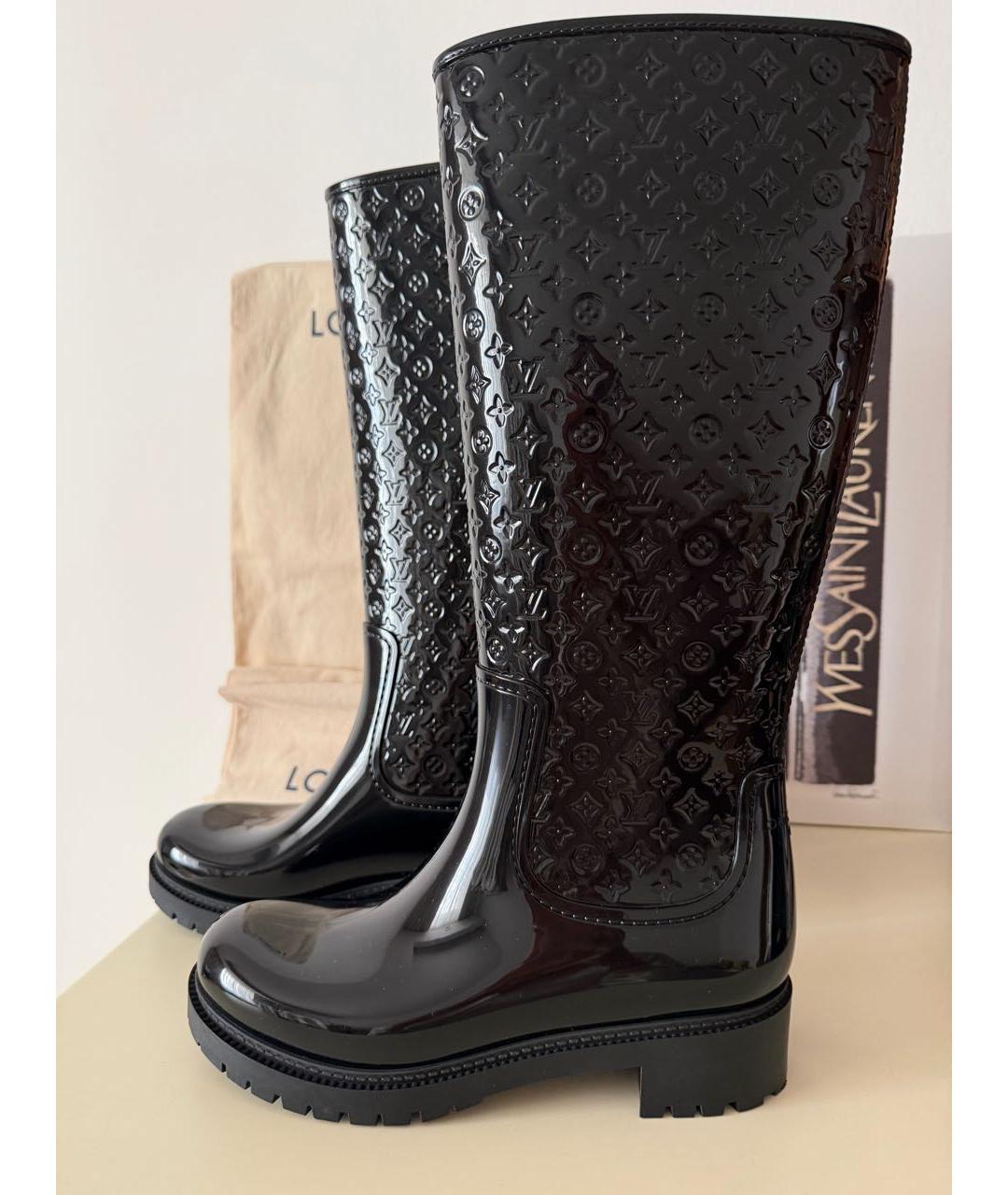 LOUIS VUITTON Черные резиновые сапоги, фото 9