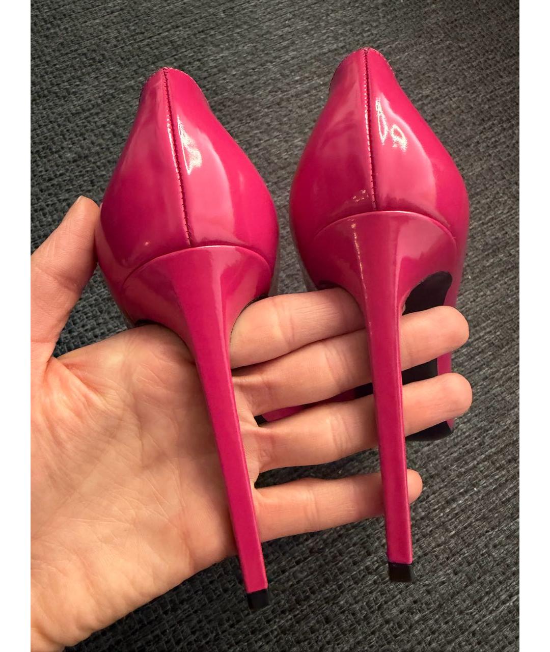 SAINT LAURENT Розовые туфли из лакированной кожи, фото 4