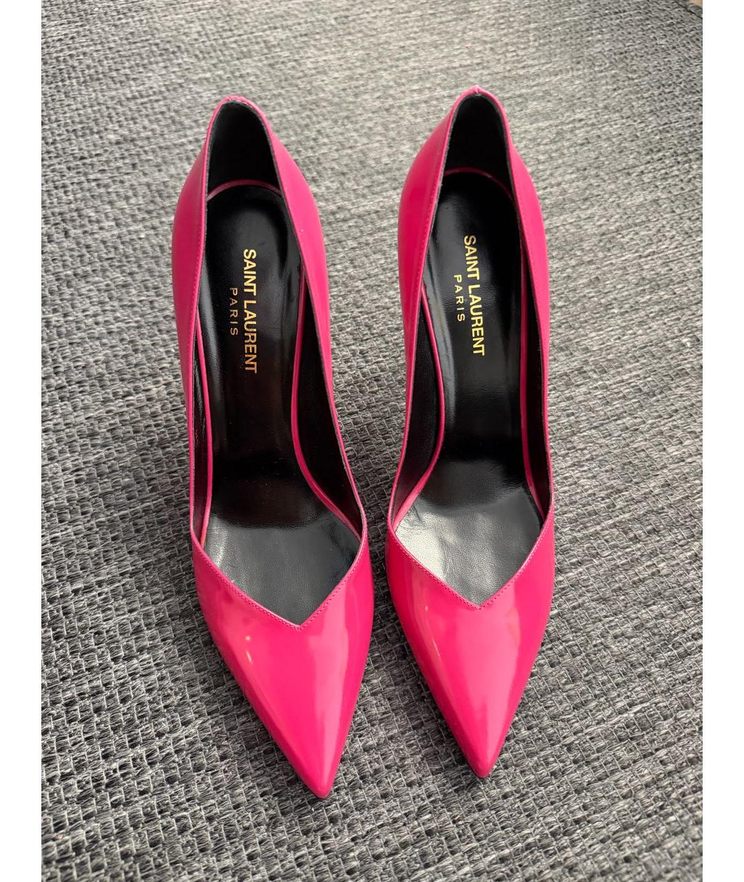 SAINT LAURENT Розовые туфли из лакированной кожи, фото 2
