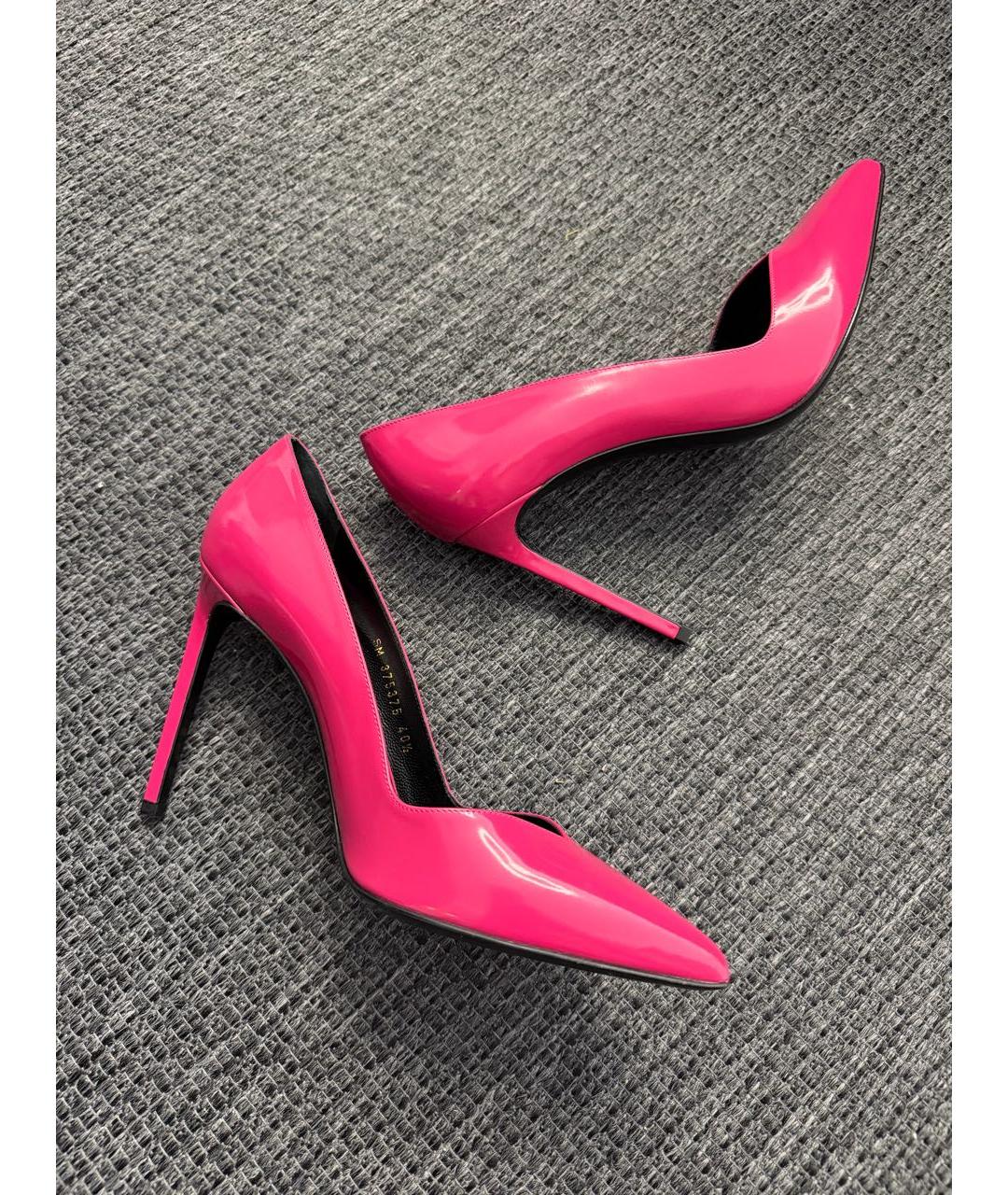 SAINT LAURENT Розовые туфли из лакированной кожи, фото 3