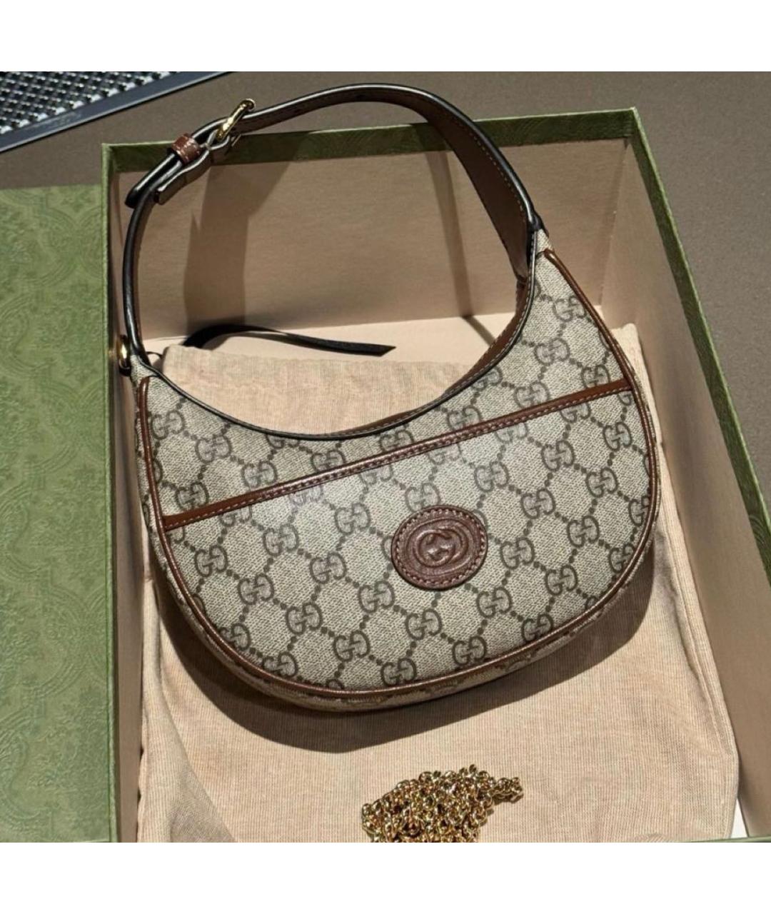 GUCCI Бежевая сумка с короткими ручками, фото 5