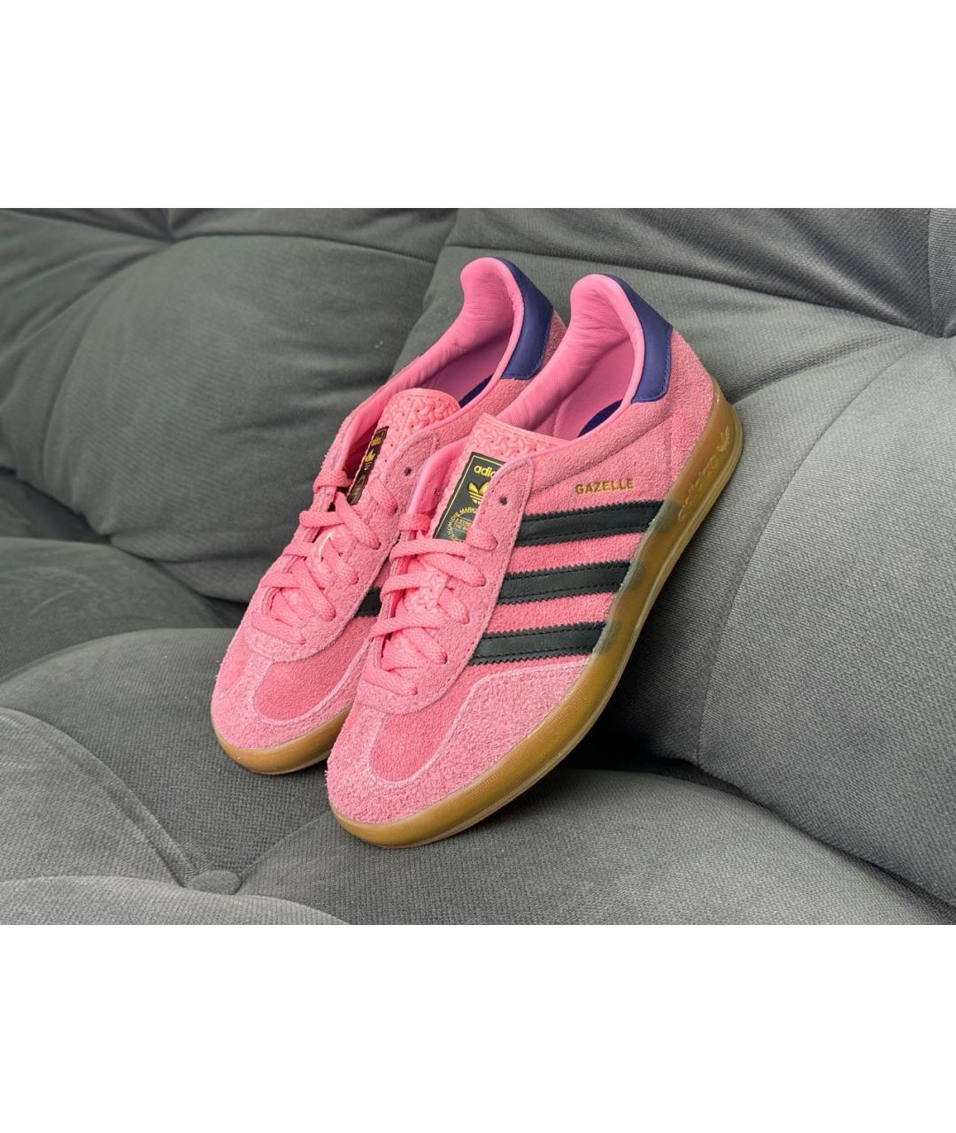 ADIDAS Розовые замшевые кеды, фото 4