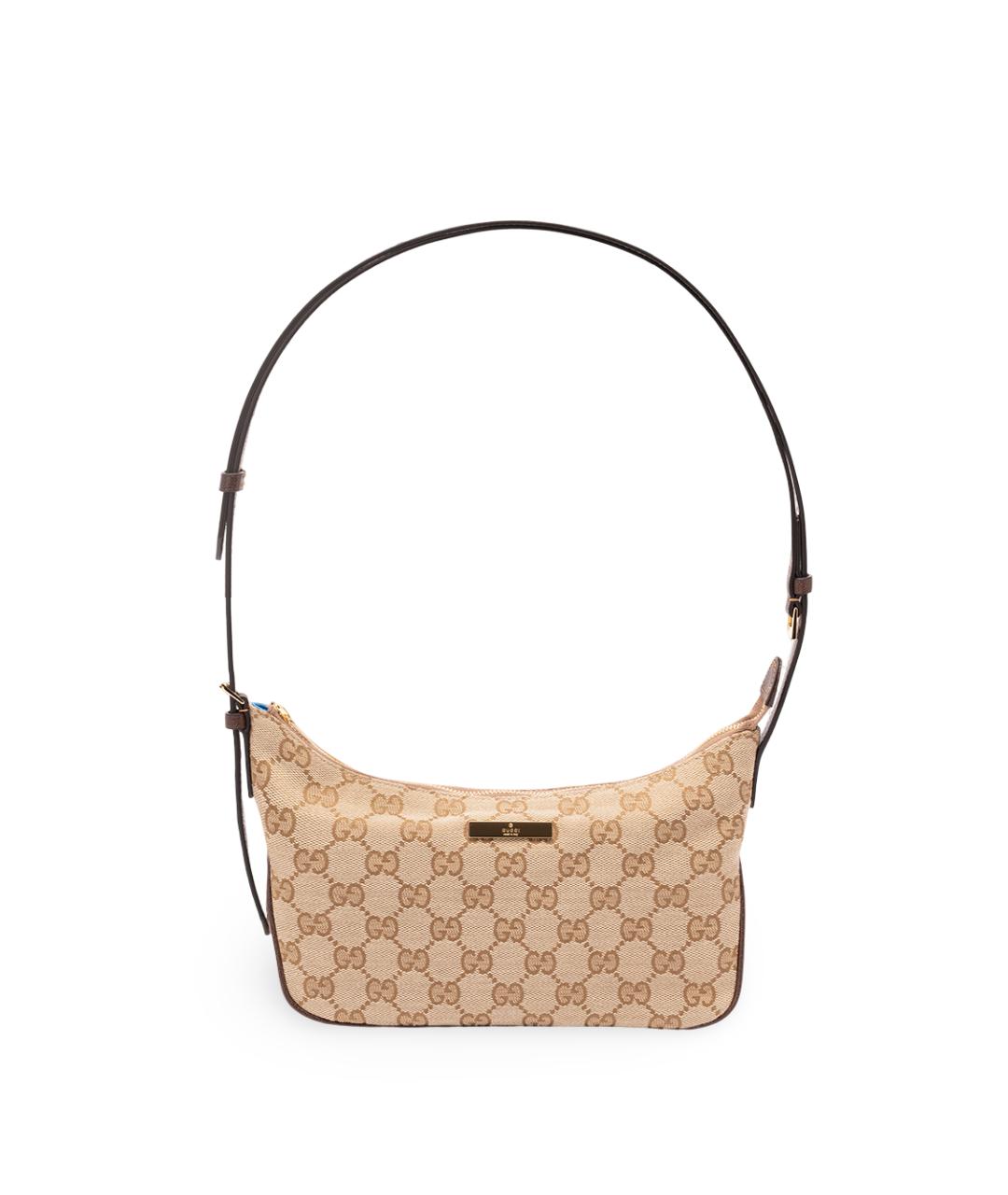 GUCCI Бежевая тканевая сумка через плечо, фото 1