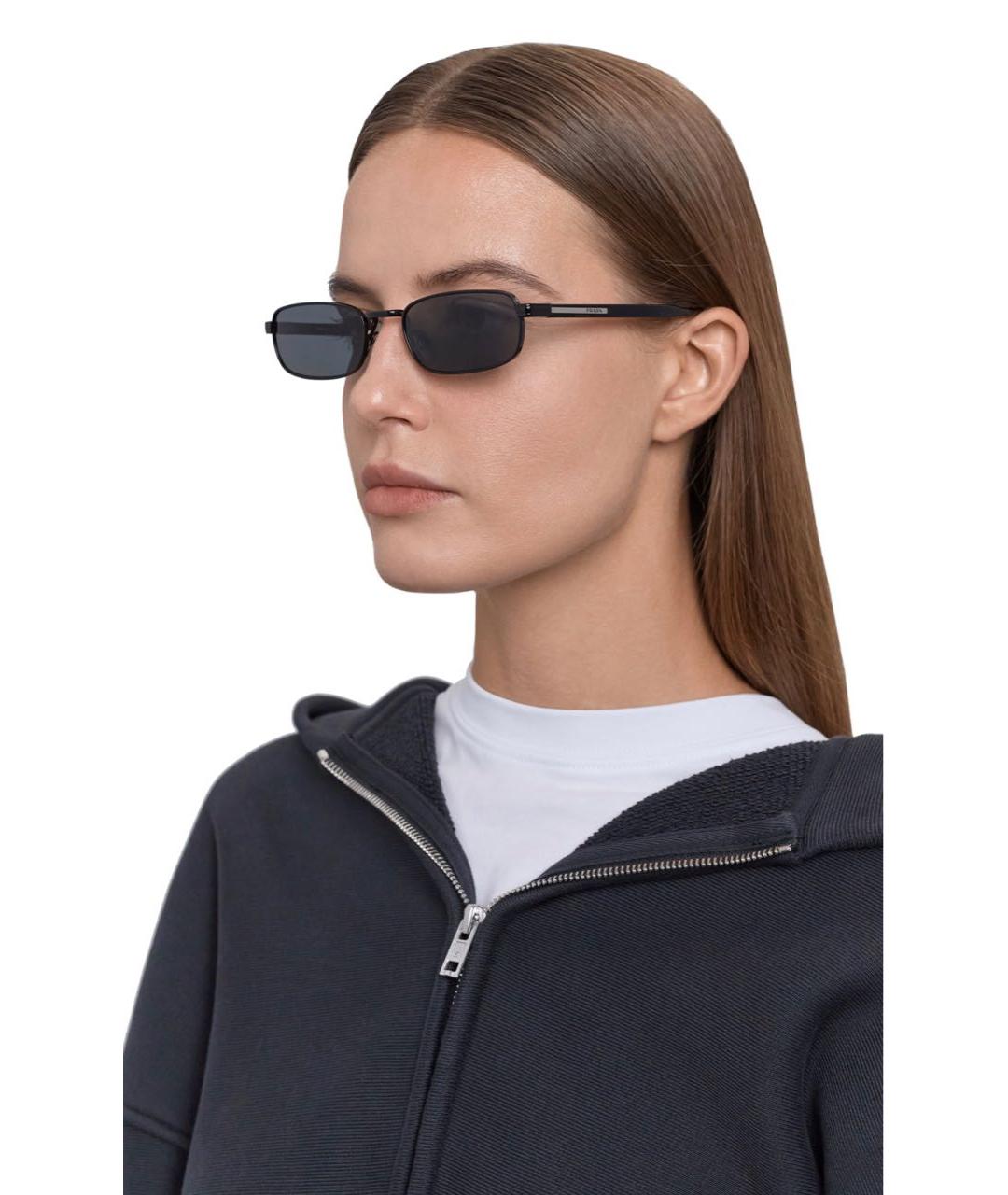 PRADA Черные металлические солнцезащитные очки, фото 4