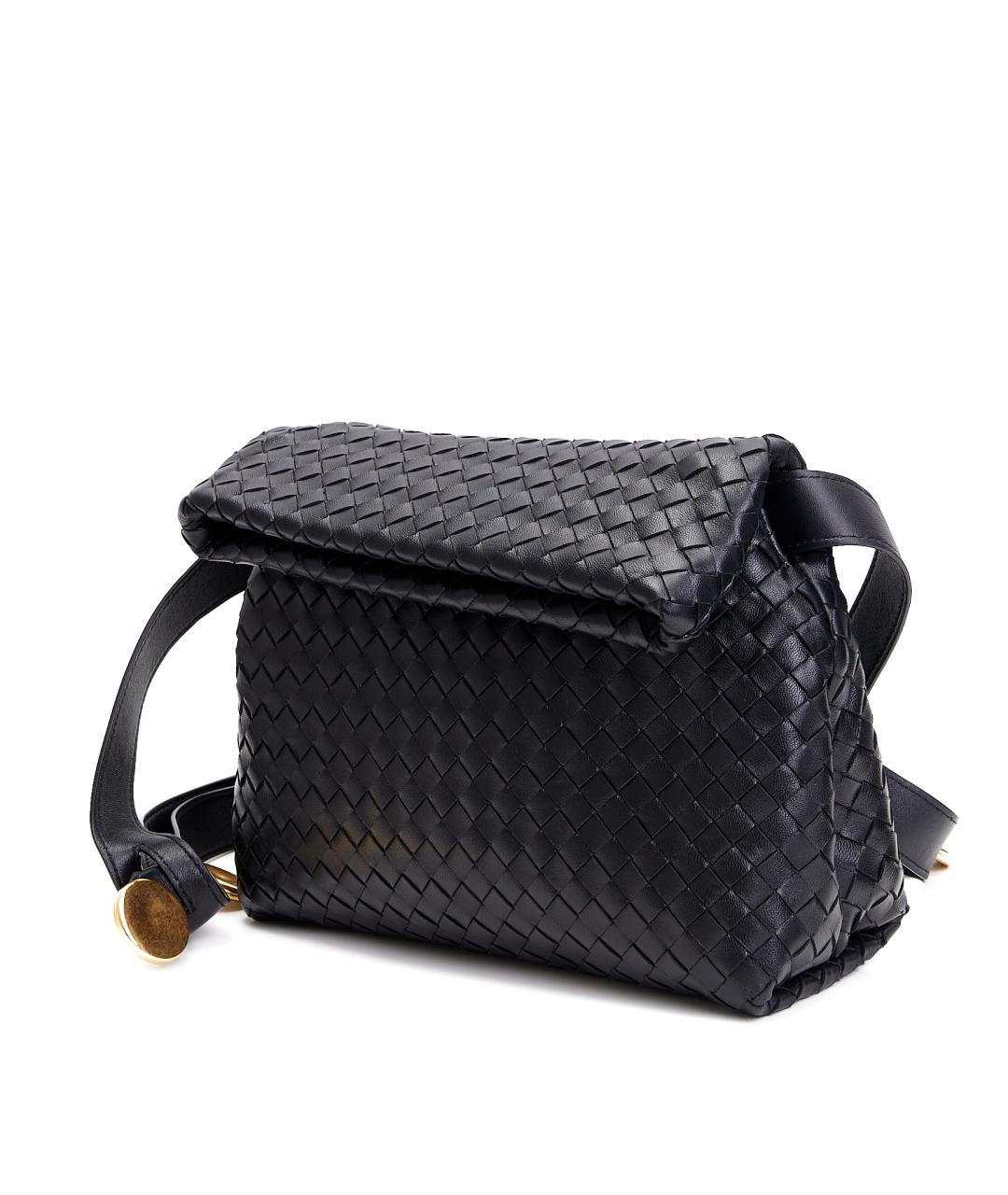 BOTTEGA VENETA Черная кожаная сумка через плечо, фото 2