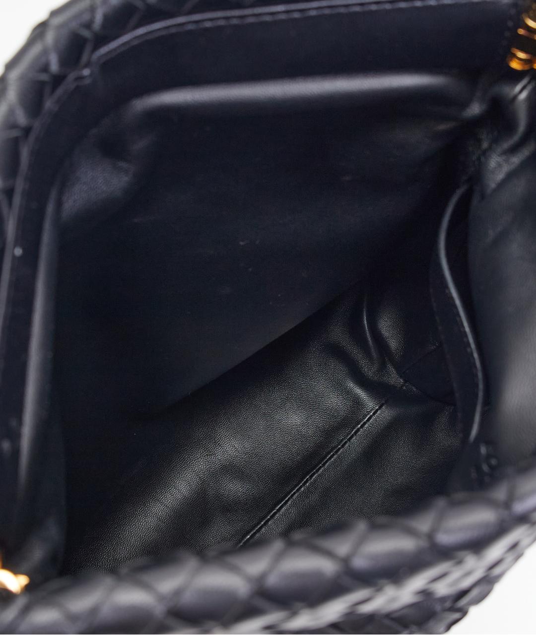 BOTTEGA VENETA Черная кожаная сумка через плечо, фото 6