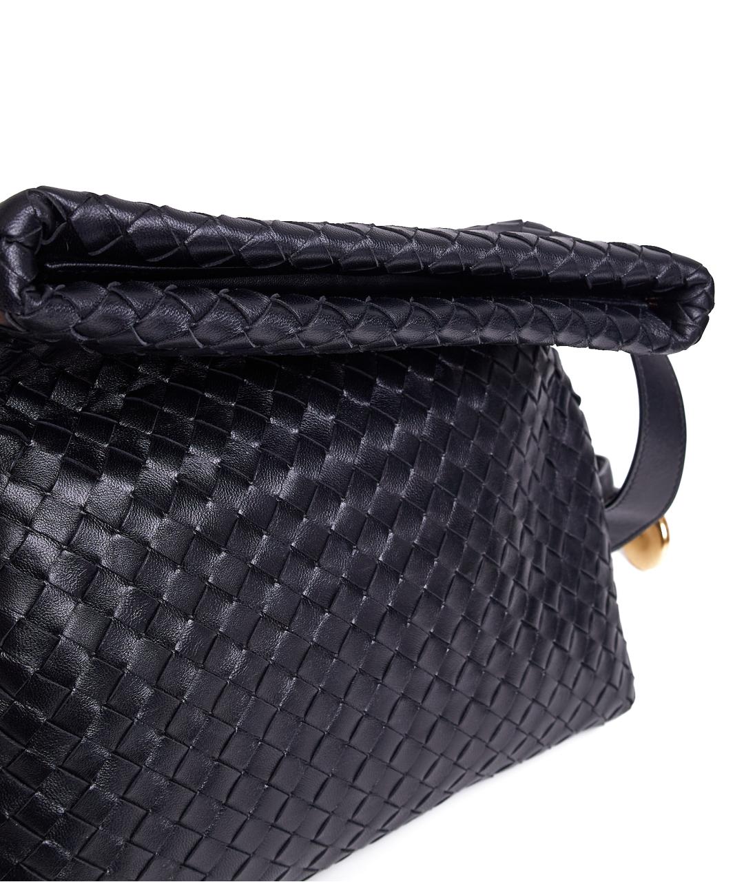 BOTTEGA VENETA Черная кожаная сумка через плечо, фото 5