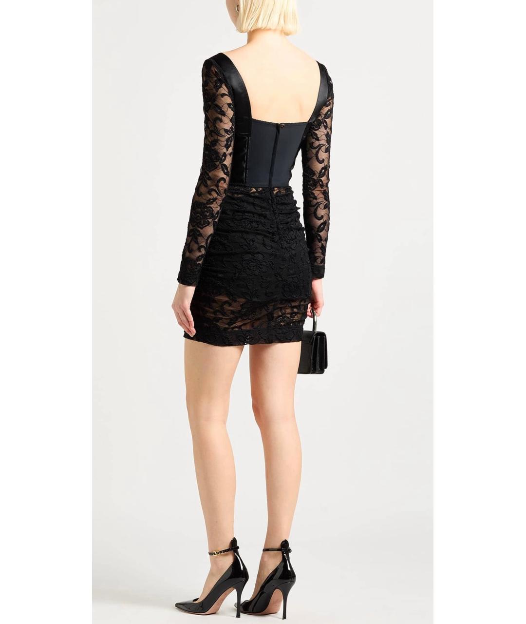 DOLCE&GABBANA Черное полиамидовое коктейльное платье, фото 3
