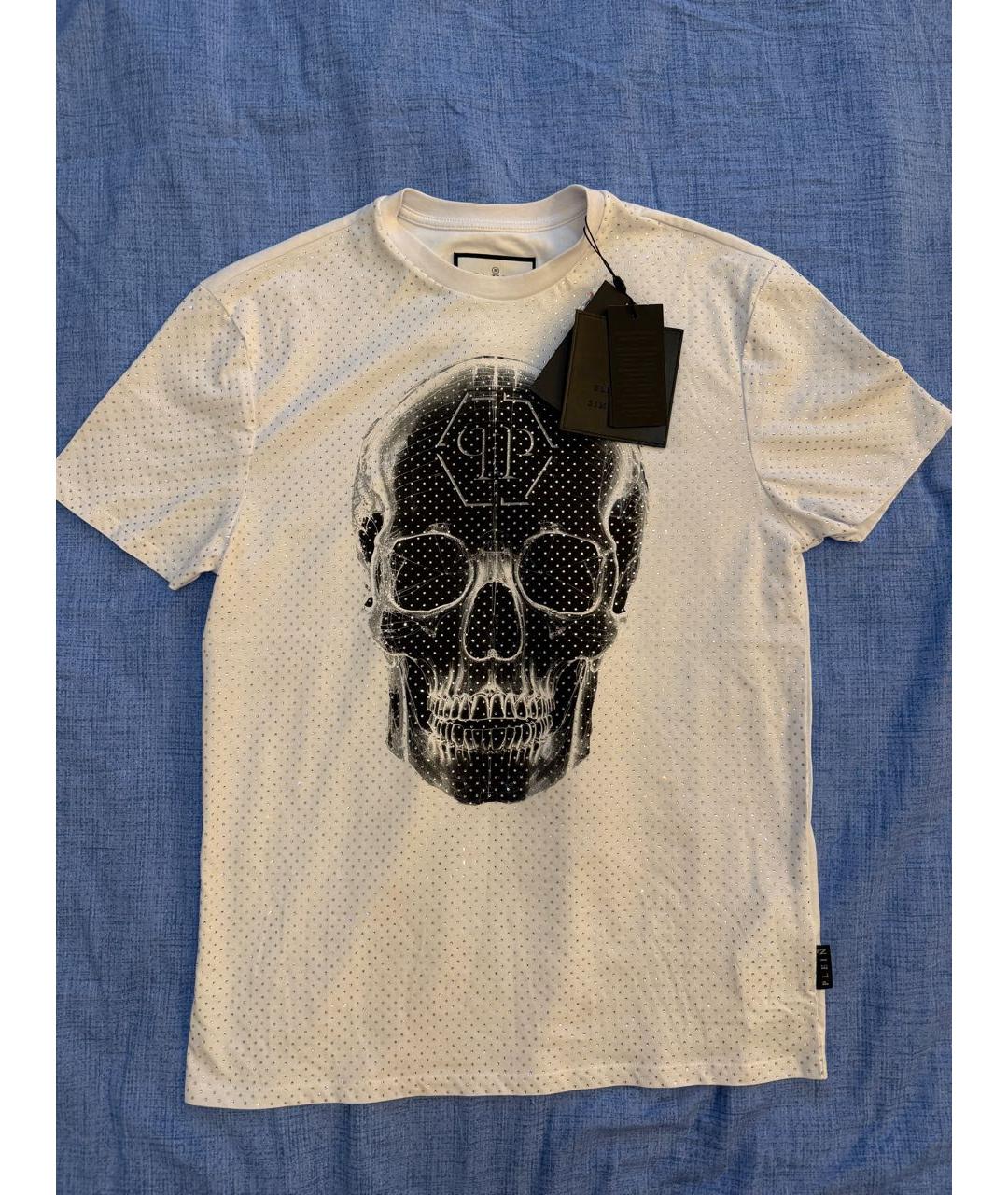 PHILIPP PLEIN Белая хлопковая футболка, фото 9