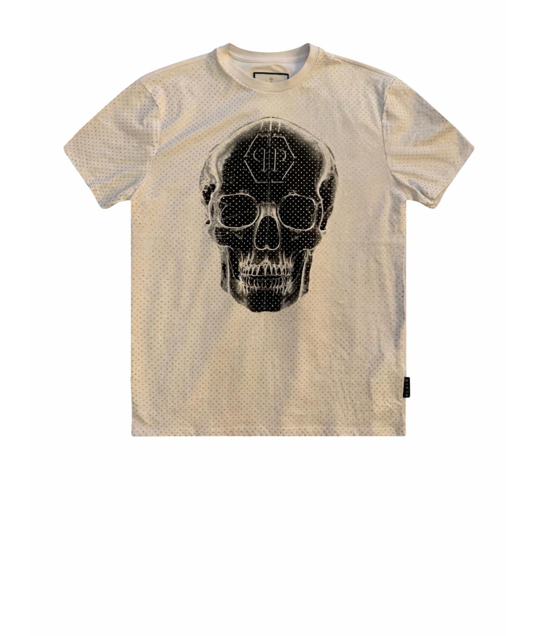 PHILIPP PLEIN Белая хлопковая футболка, фото 1