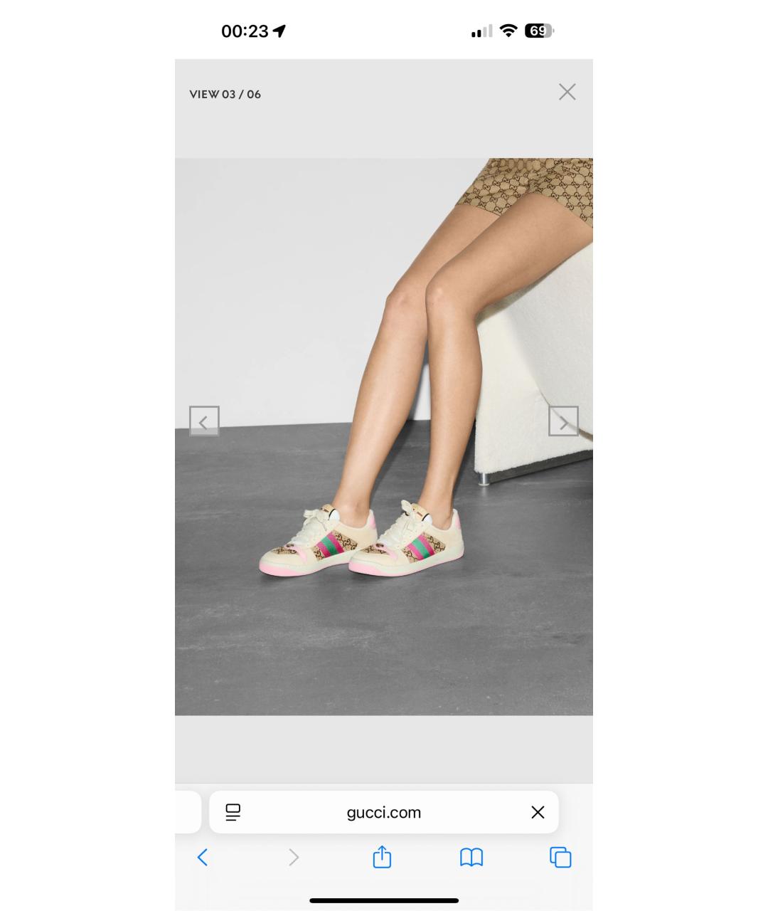 GUCCI Бежевые кеды, фото 5