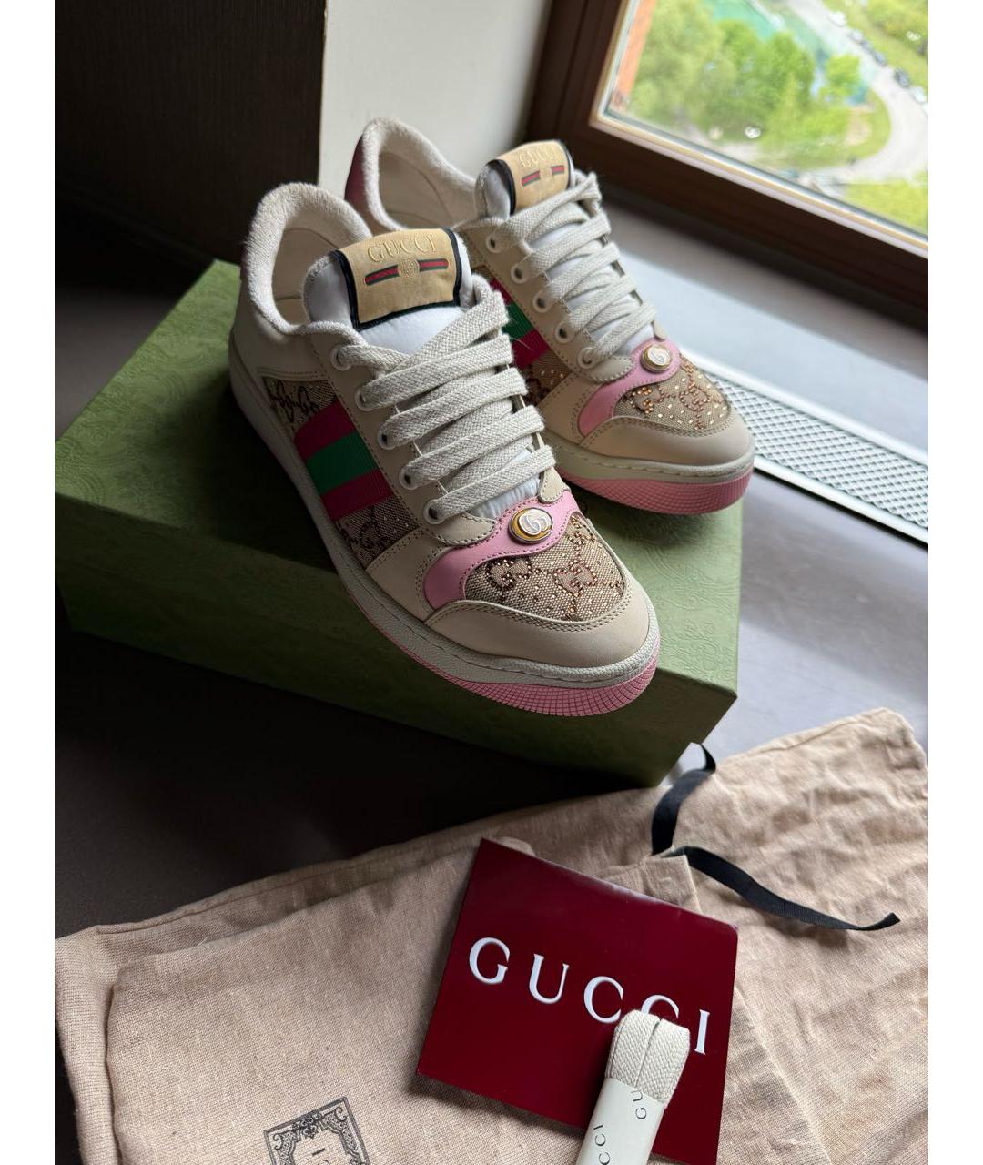 GUCCI Бежевые кеды, фото 2