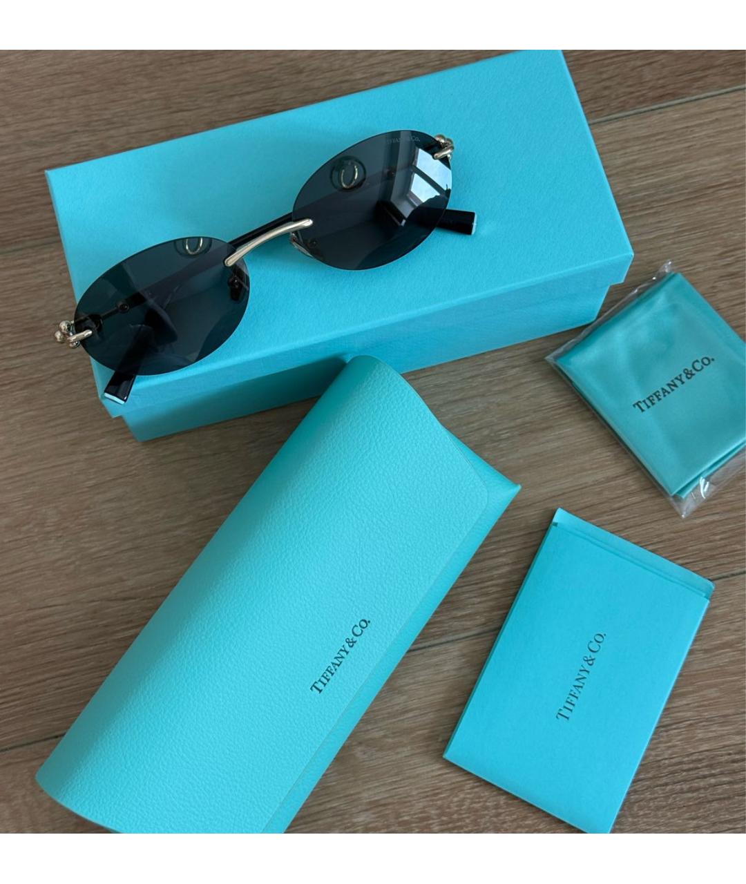 TIFFANY&CO Черные металлические солнцезащитные очки, фото 3