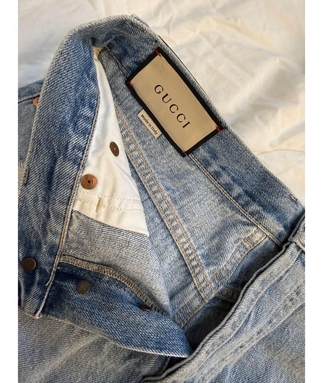 GUCCI Голубые деним шорты, фото 6