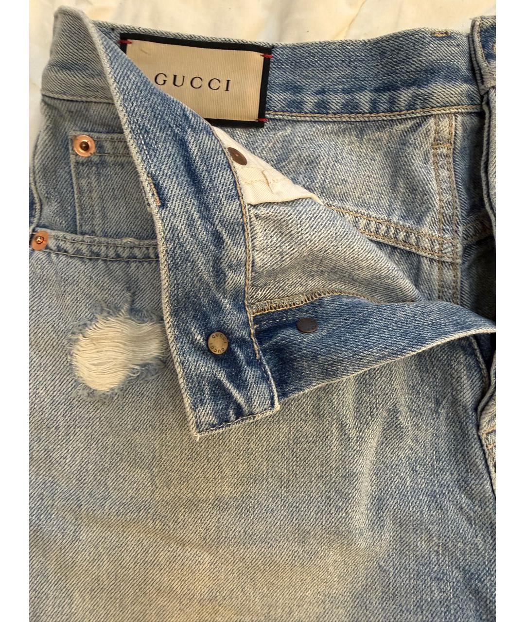 GUCCI Голубые деним шорты, фото 4