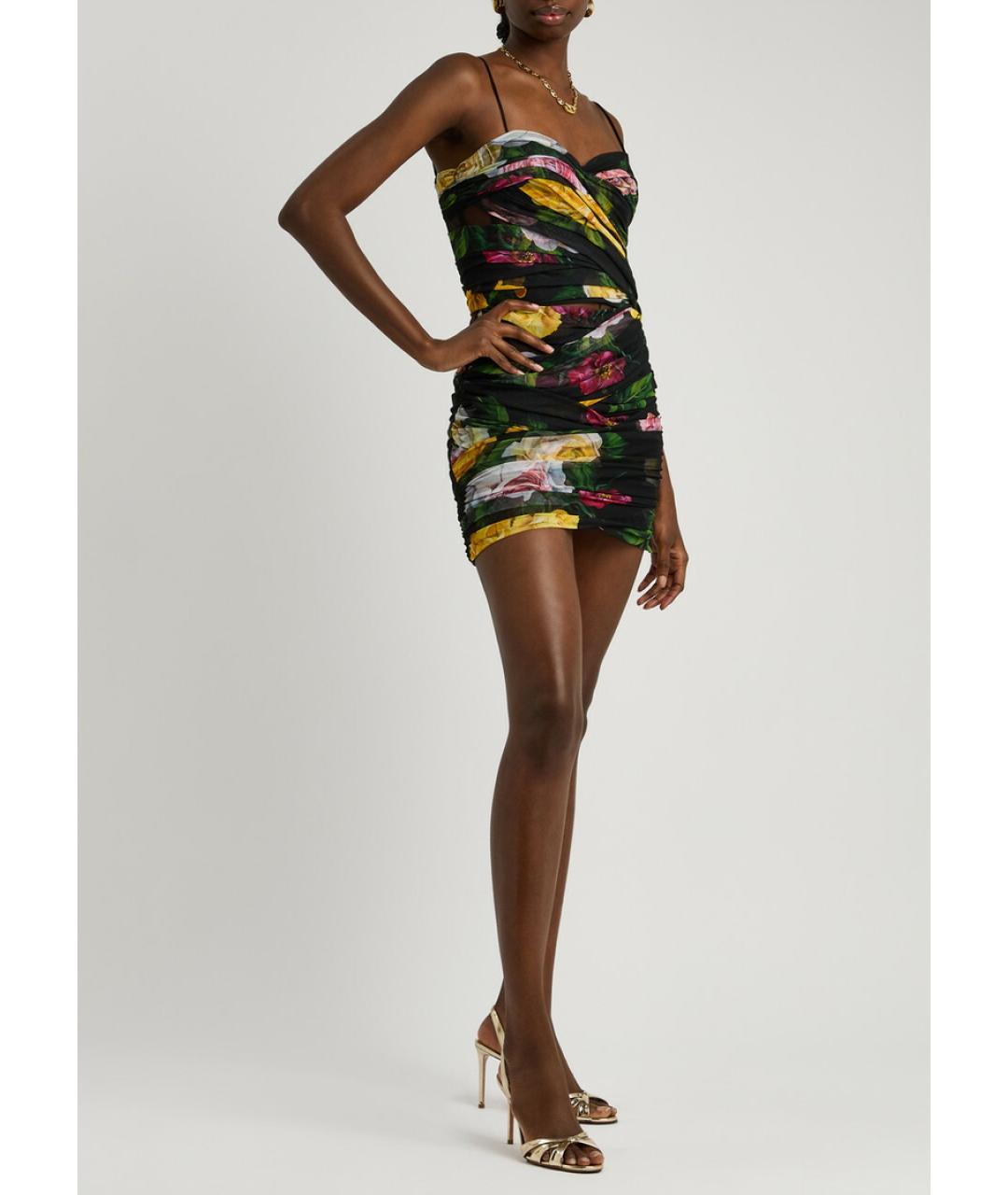 DOLCE&GABBANA Черное полиамидовое коктейльное платье, фото 5
