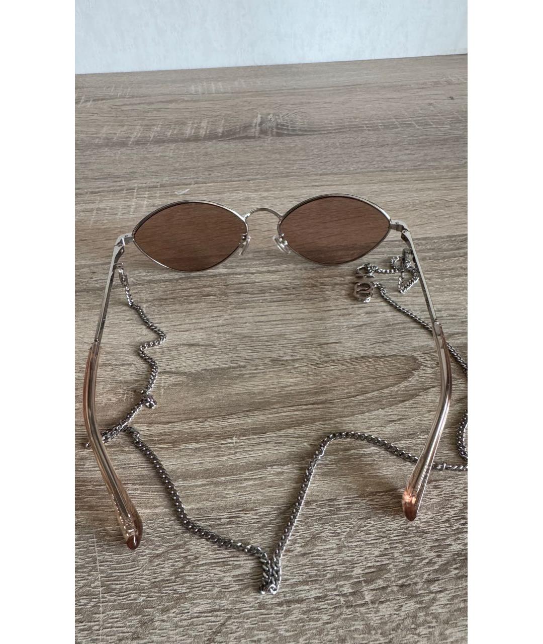 JIMMY CHOO Серебряные металлические солнцезащитные очки, фото 3