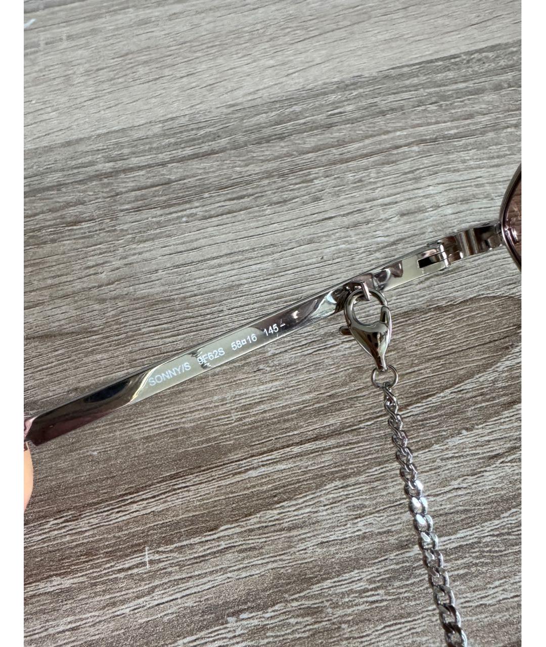 JIMMY CHOO Серебряные металлические солнцезащитные очки, фото 4