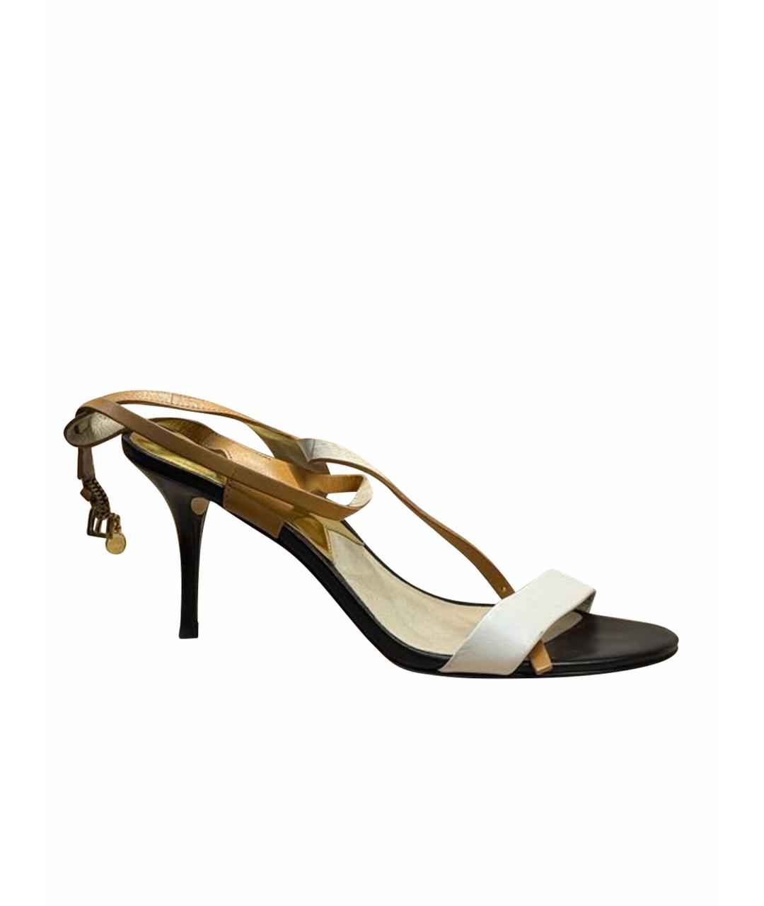MICHAEL MICHAEL KORS Золотые кожаные босоножки, фото 1