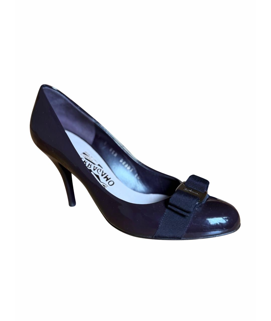 FERRAGAMO Фиолетовые кожаные туфли, фото 1