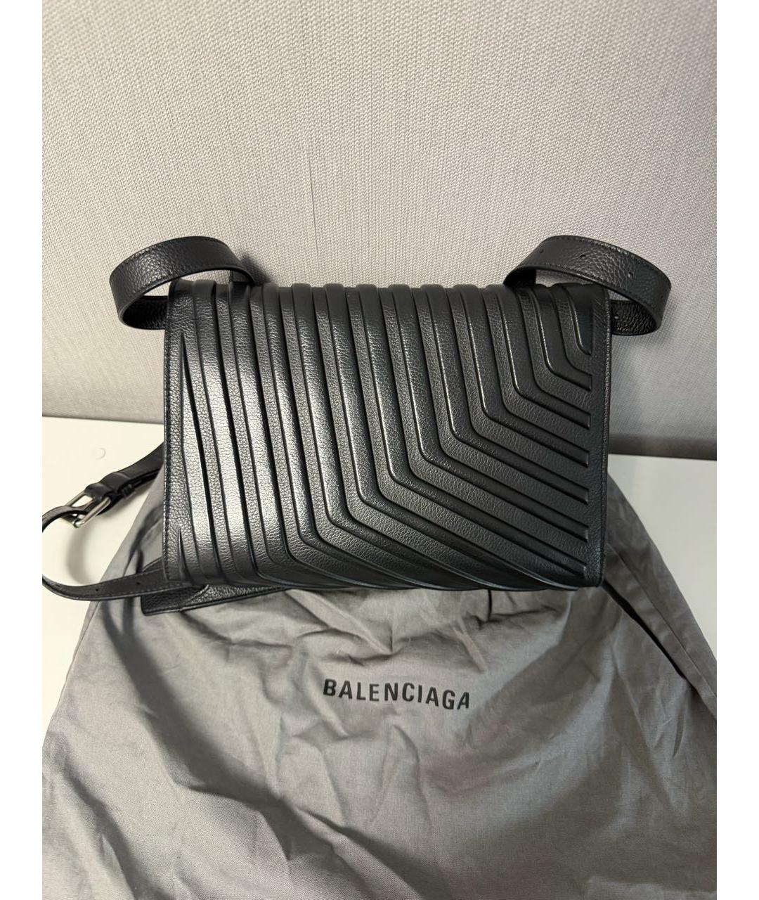 BALENCIAGA Черная кожаная сумка на плечо, фото 3