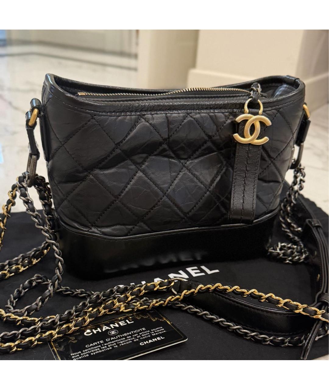 CHANEL Черная кожаная сумка через плечо, фото 3