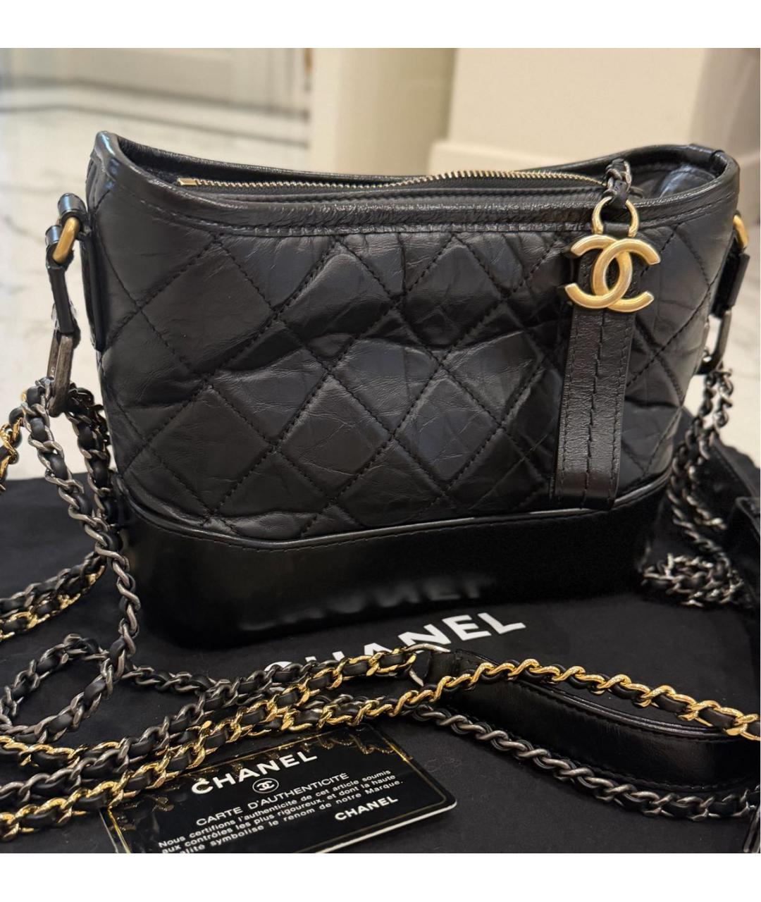 CHANEL Черная кожаная сумка через плечо, фото 4