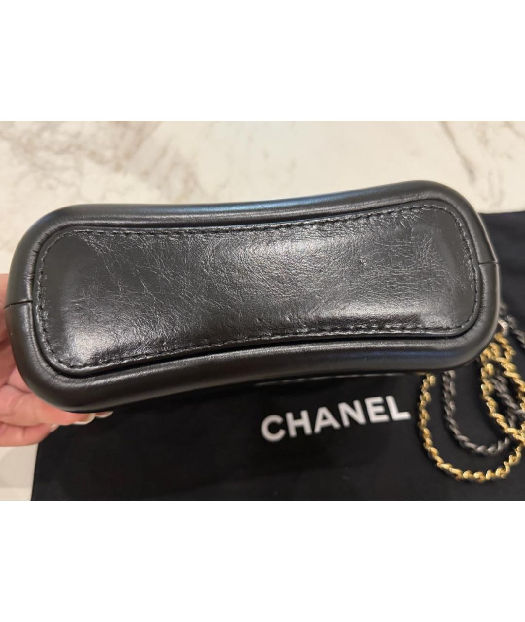 CHANEL Черная кожаная сумка через плечо, фото 8