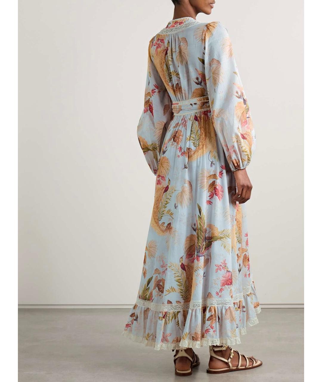 ZIMMERMANN Голубое хлопковое повседневное платье, фото 5