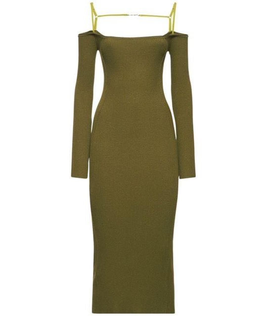JACQUEMUS Хаки коктейльное платье, фото 3