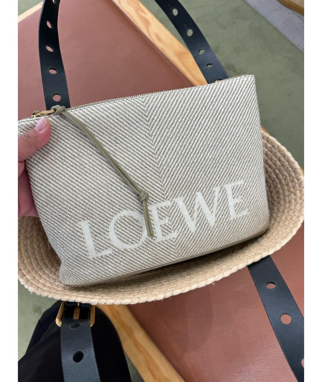 LOEWE Бежевая косметичка, фото 4