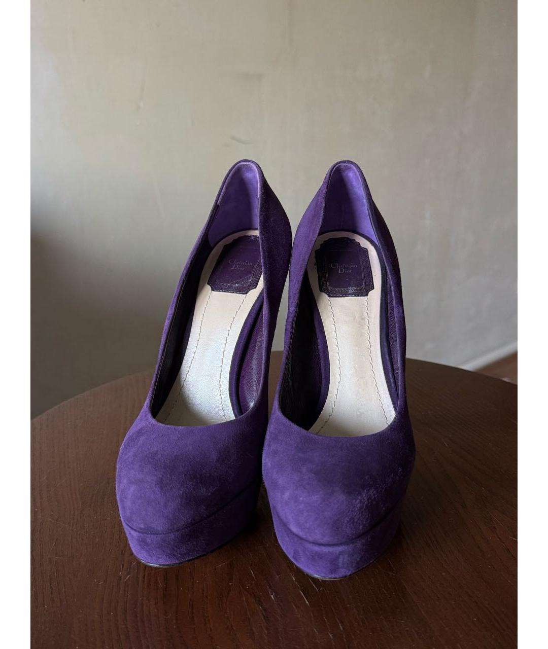 CHRISTIAN DIOR Фиолетовые замшевые туфли, фото 2