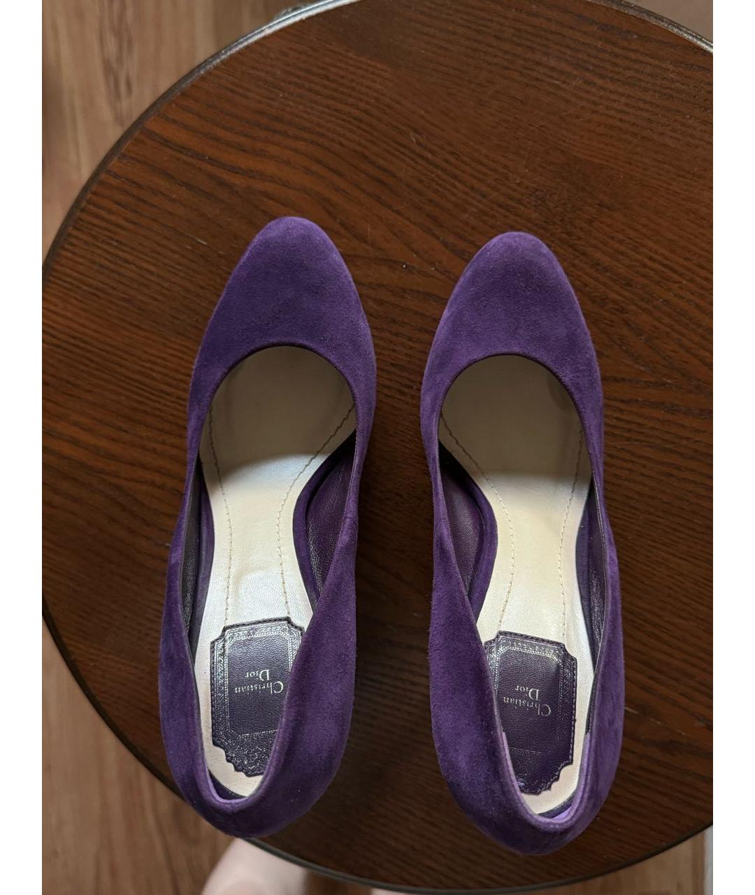 CHRISTIAN DIOR Фиолетовые замшевые туфли, фото 3