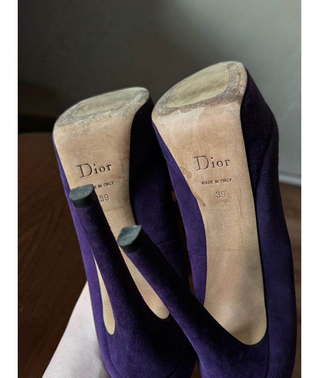 CHRISTIAN DIOR Фиолетовые замшевые туфли, фото 7