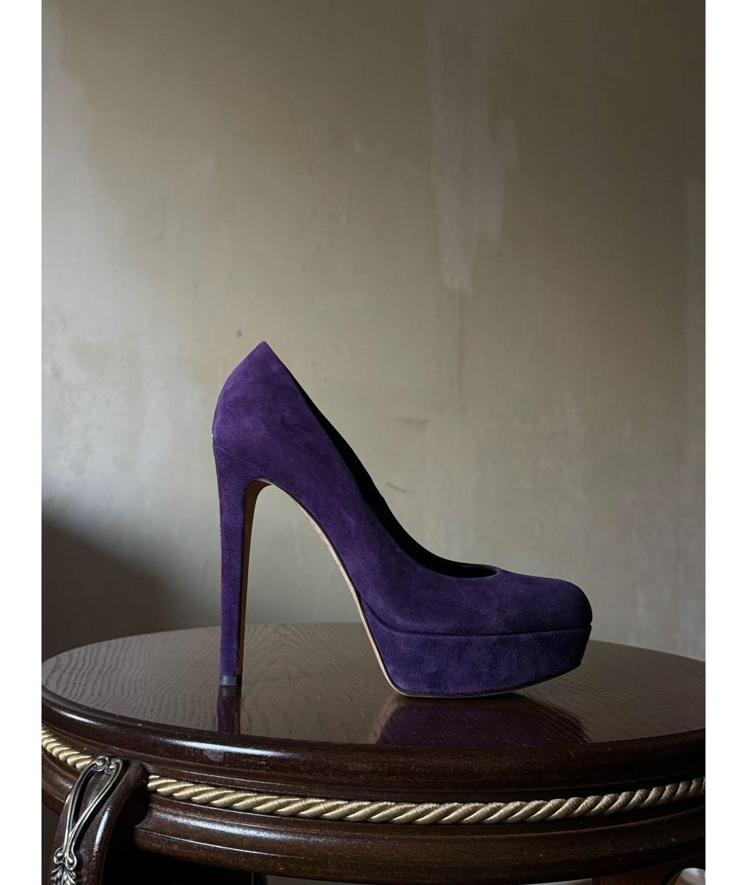 CHRISTIAN DIOR Фиолетовые замшевые туфли, фото 8