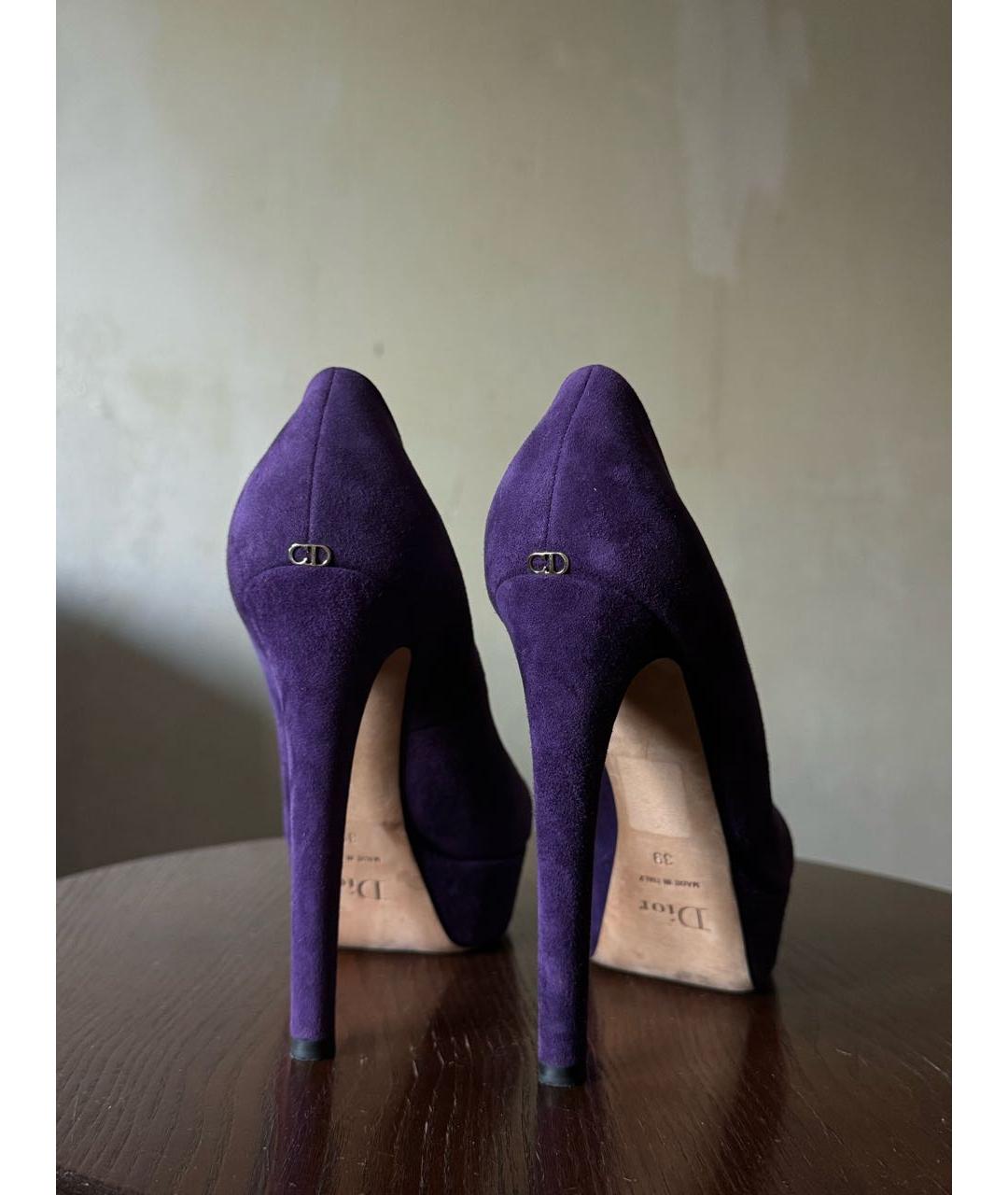 CHRISTIAN DIOR Фиолетовые замшевые туфли, фото 4