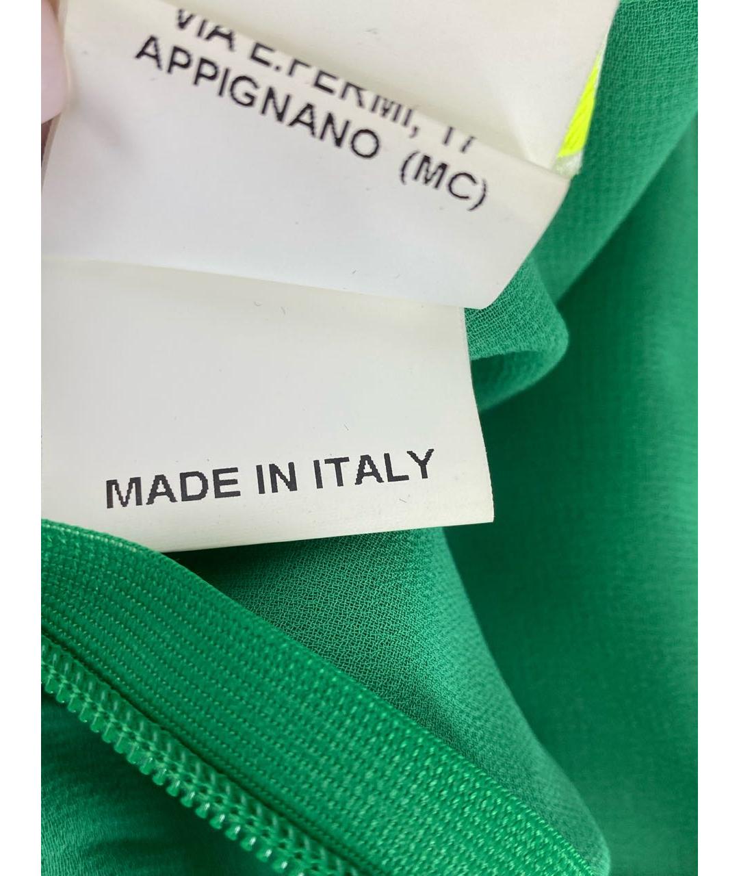 MSGM Зеленые полиэстеровые брюки широкие, фото 7