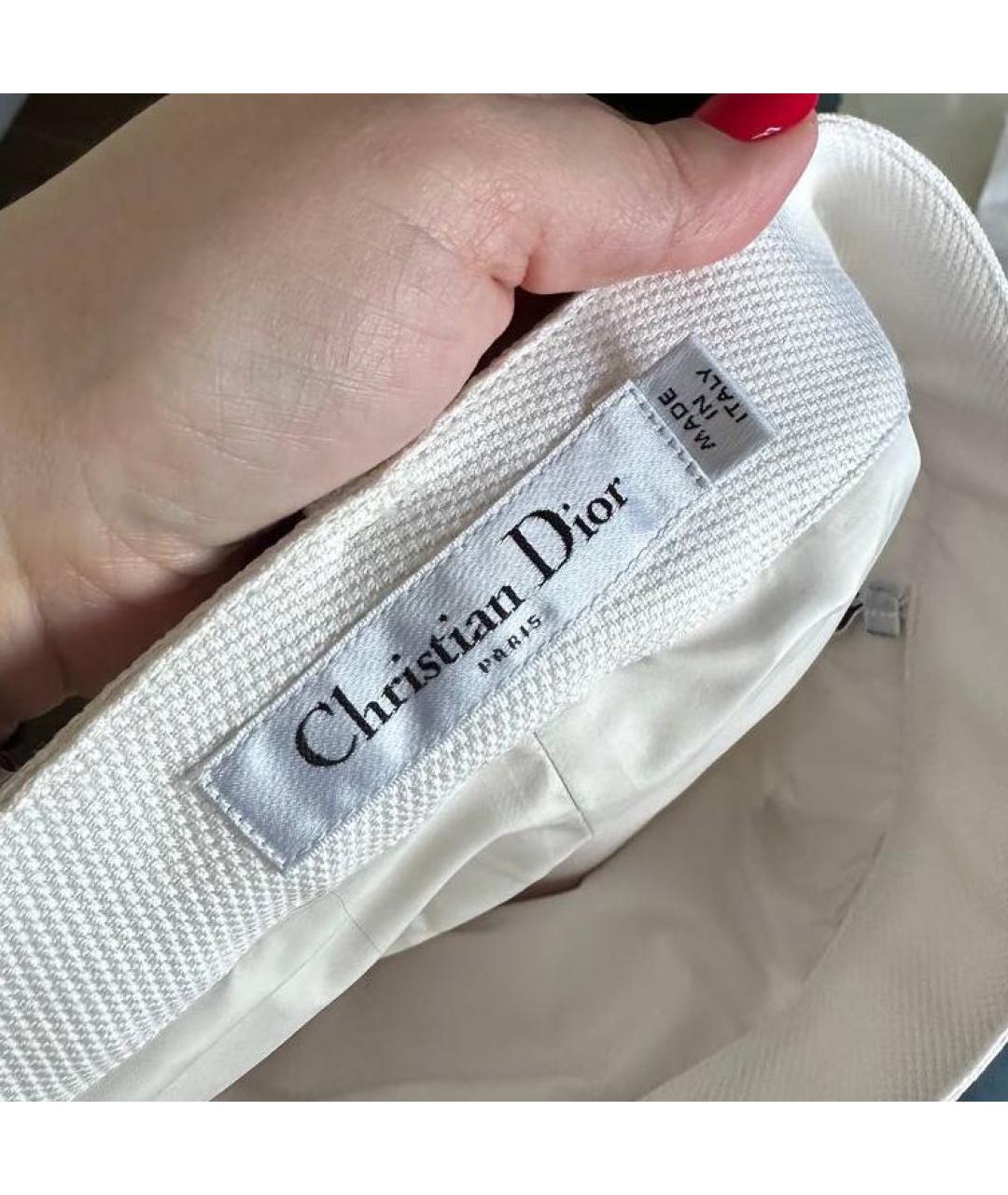 CHRISTIAN DIOR Белая шерстяная юбка миди, фото 3
